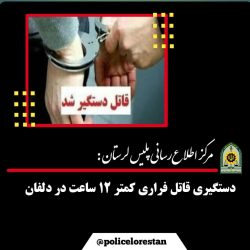 دستگیری قاتل فراری کمتر از ۱۲ ساعت در دلفان